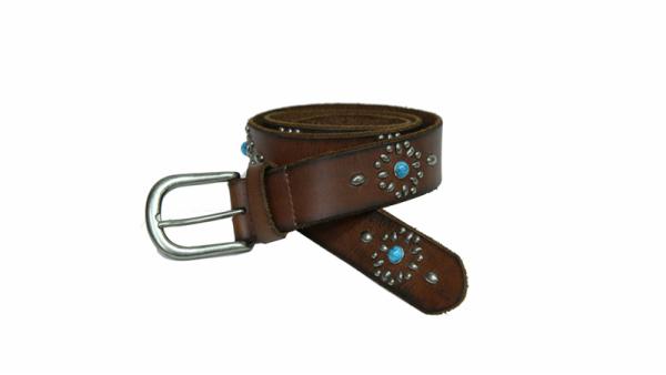 antiquated studded leather belt