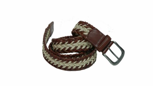 braided kinking cotton leather belt