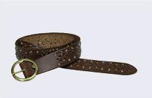 Cut Out Studded Leather Belt
