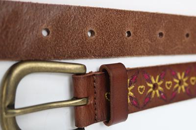Embroidered Leather Belt